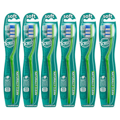 Six-pack of Tom's of Maine Naturally Clean Toothbrushes with Soft Bristles