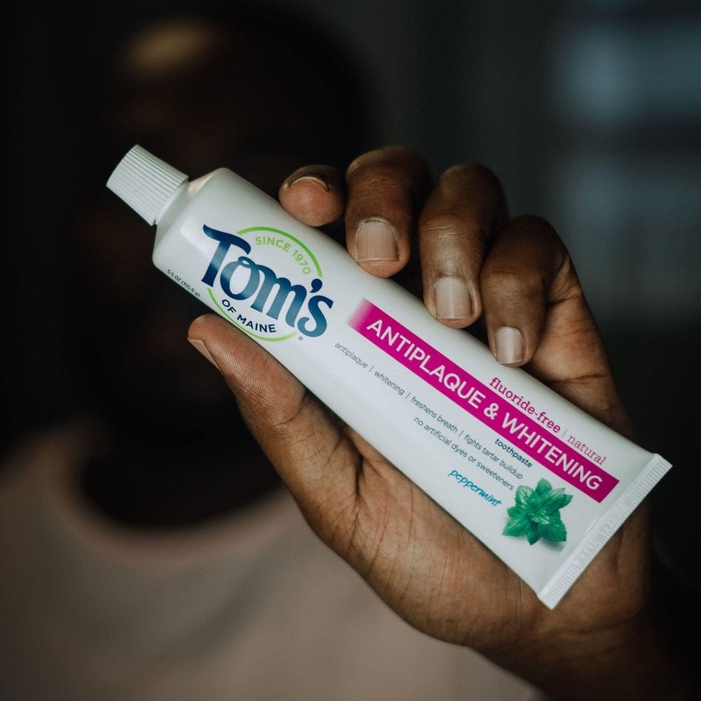 Peppermint toothpaste close-up showing paste texture