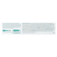 Packaging of Tom's of Maine Sensitive + Whitening Fluoride-Free Toothpaste Mint 4oz