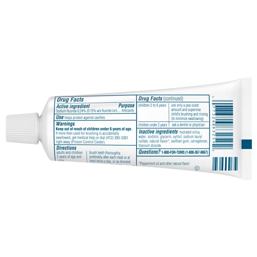 Group shot of Tom's of Maine Fresh Mint toothpaste travel-size tubes