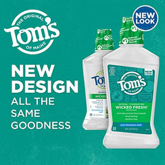 Six-pack box of Tom's of Maine Wicked Fresh Mouthwash Cool Mountain Mint in packaging