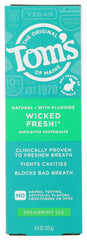 Toms of Maine Wicked Fresh Spearmint Ice AC Toothpaste 4 oz - front view