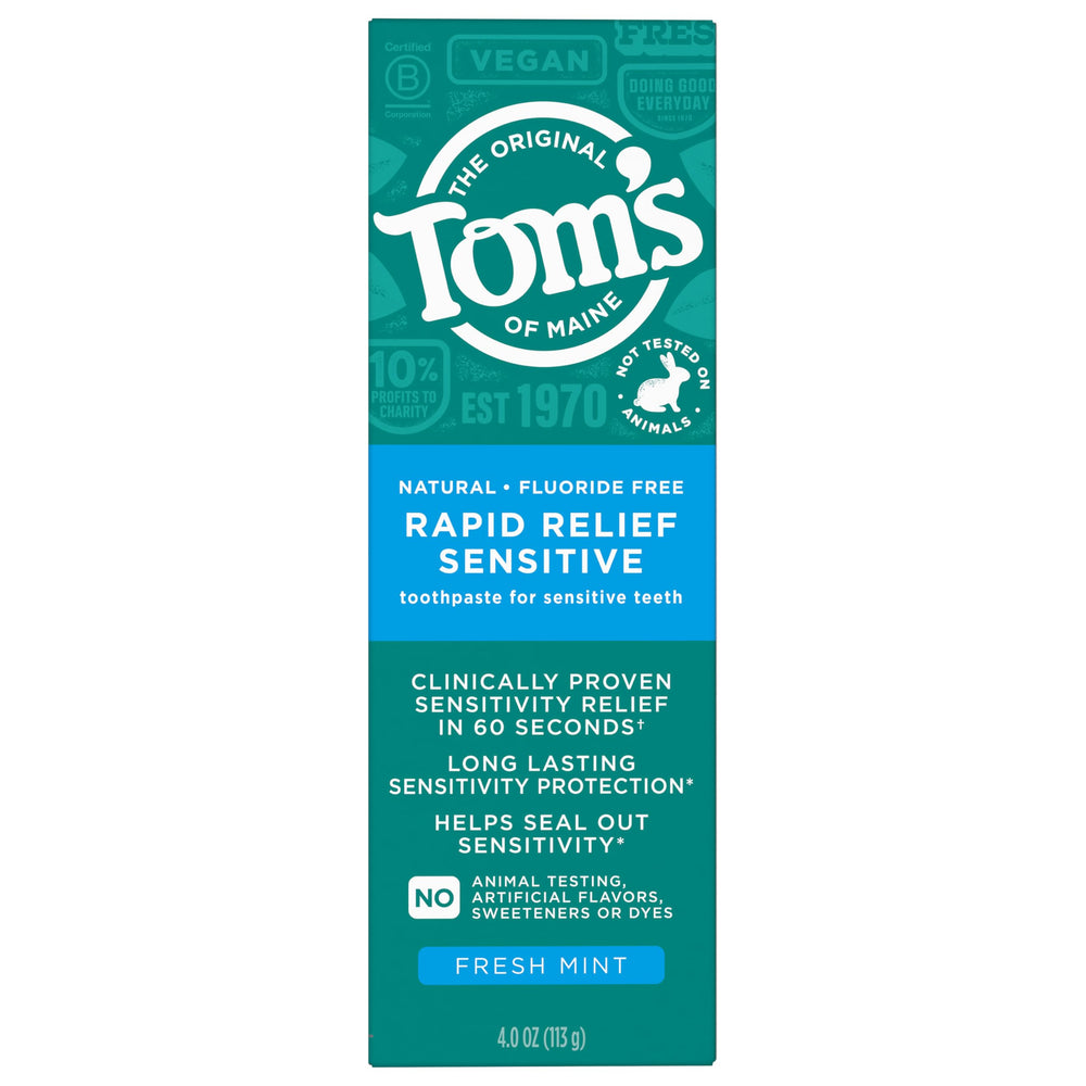 Tom's of Maine eco-friendly packaging design for 4 oz toothpaste