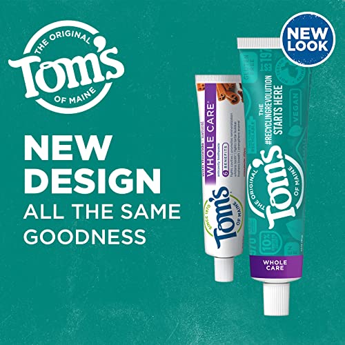 Side packaging view of Tom's of Maine Whole Care toothpaste