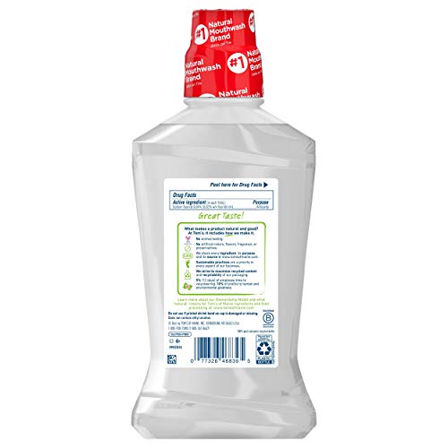 Close-up of the 16 oz bottle of Tom's of Maine Silly Strawberry kids mouthwash