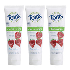 Tom's of Maine Silly Strawberry Kids Toothpaste front view with 4.2 oz tube