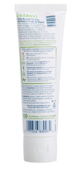 Close-up of Silly Strawberry flavor label on Tom's of Maine toothpaste for kids