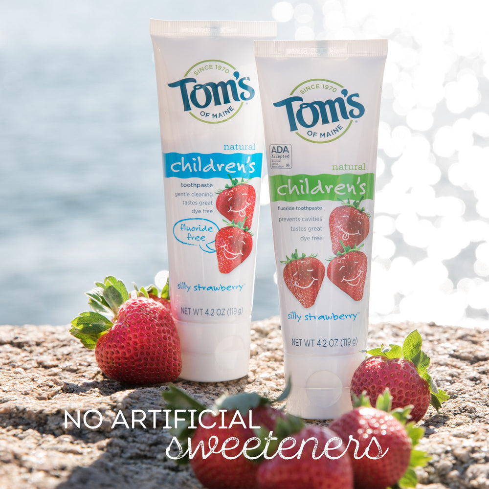 Three 4.2 oz tubes of Tom's of Maine fluoride-free kids toothpaste