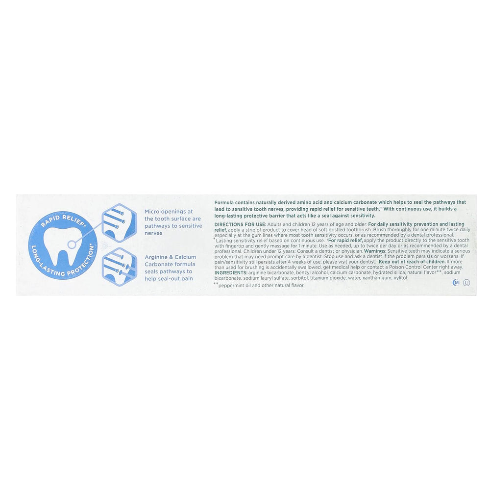 Close-up of naturally-derived ingredients for Tom's of Maine toothpaste: arginine and calcium carbonate