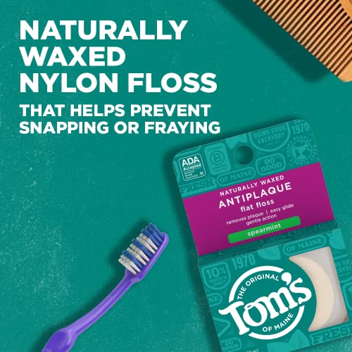 Back/side view of the six-pack packaging for Tom's of Maine floss