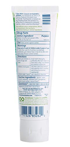 Side view of Tom's of Maine Wicked Cool! Kids Fluoride Toothpaste 3-pack