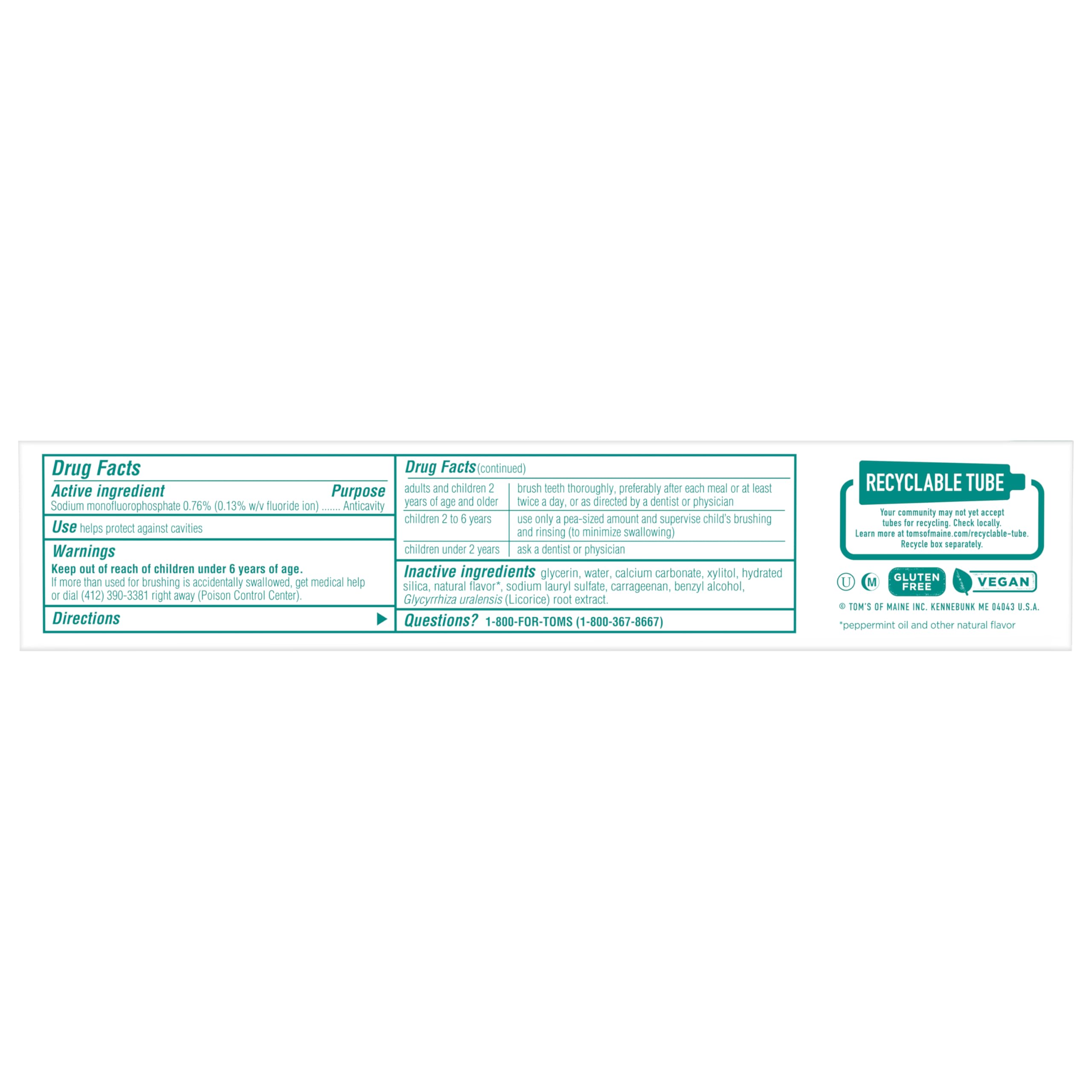 Recyclable toothpaste tube with blue recycling flag