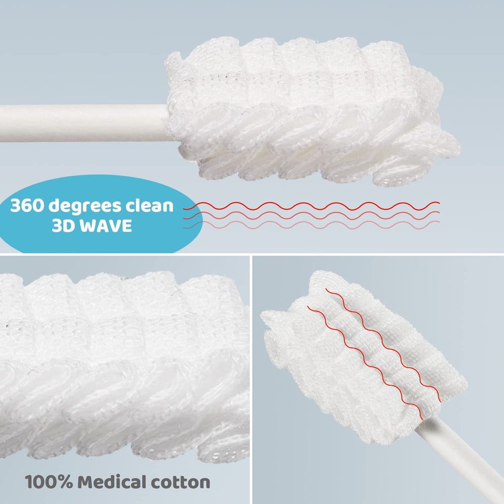Close-up of 3D wave design baby tongue cleaner