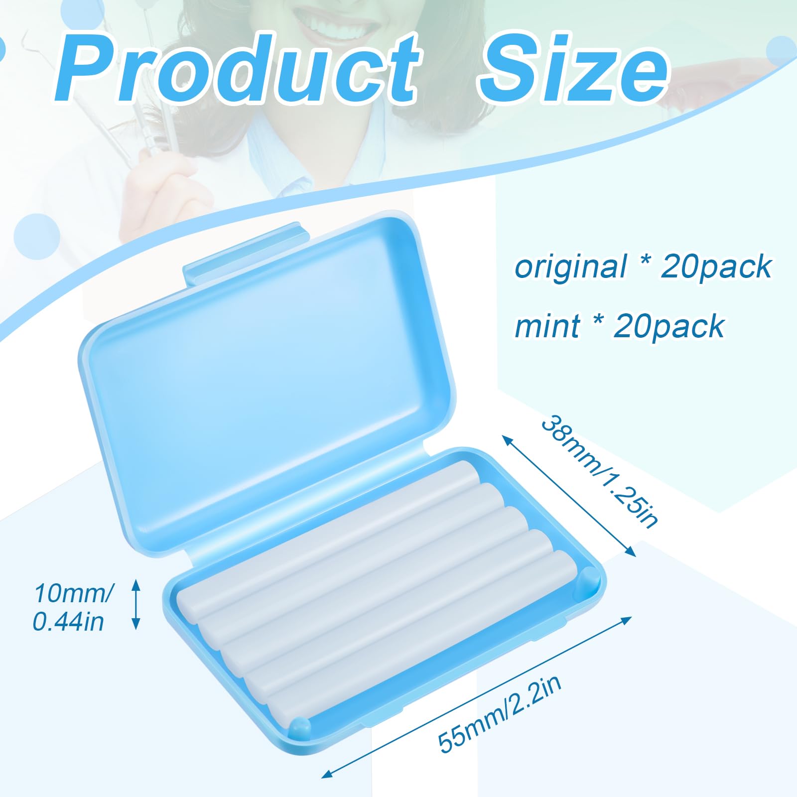 Close-up of mint scent braces wax packaging
