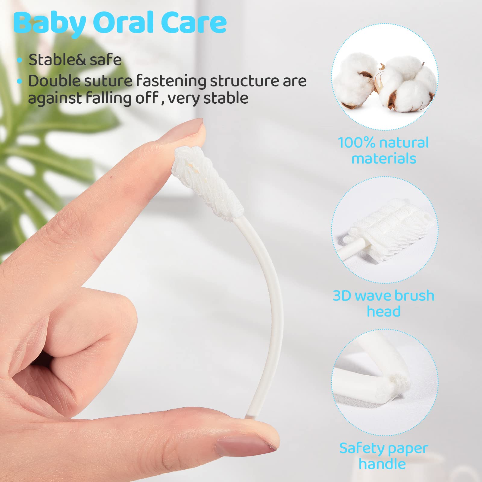 Soft gauze baby oral cleaner with paper handle