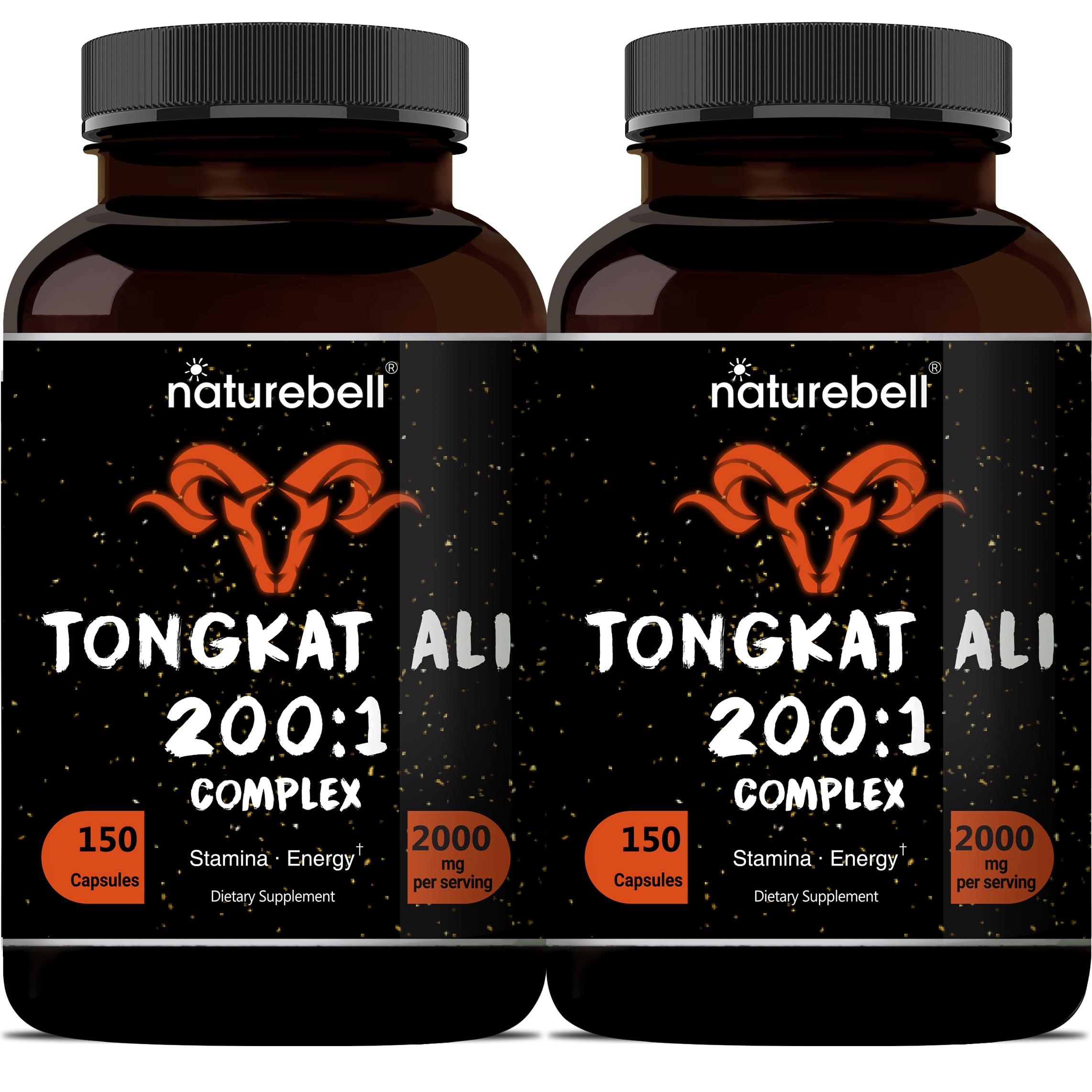Tongkat Ali 200:1 Longjack extract capsules bottle front close-up 01