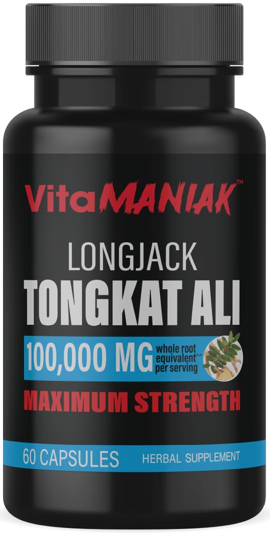 Tongkat Ali capsules bottle – 60 count, 1000mg per serving