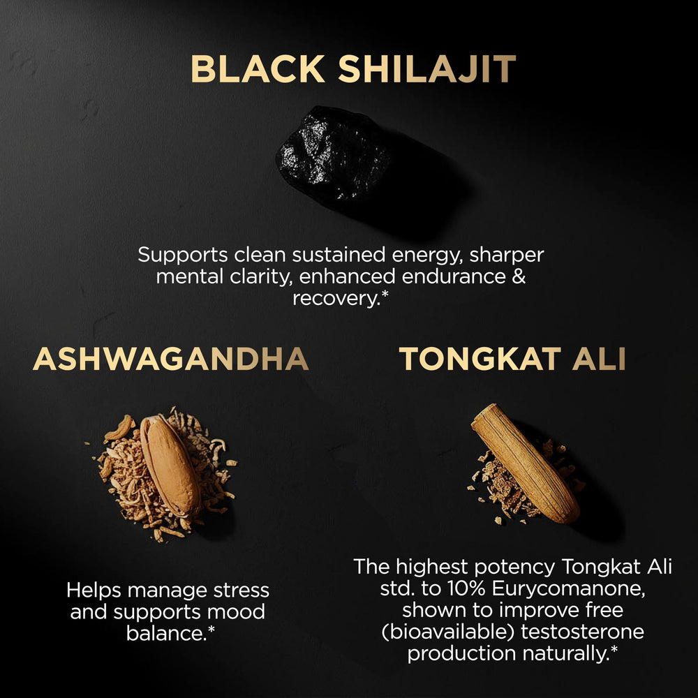 Capsules and packaging with Shilajit extract details