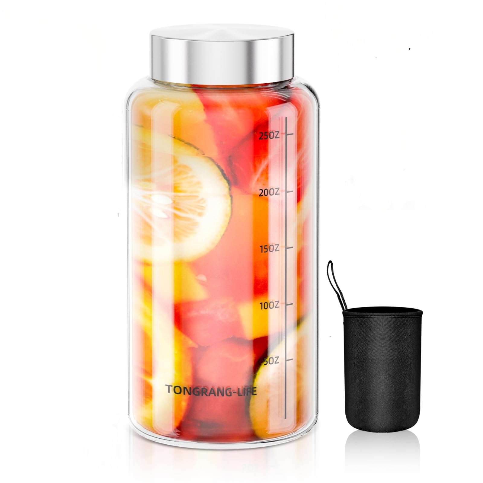 TONGRANG-LIFE 27oz glass bottle with wide mouth and lid