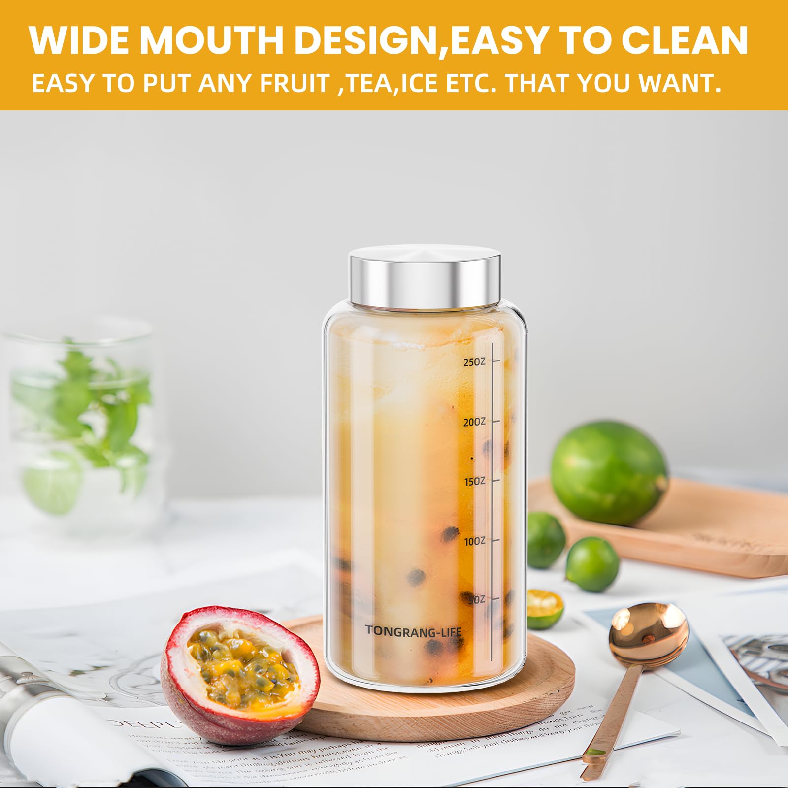 27oz/800ml measurement markings on glass bottle