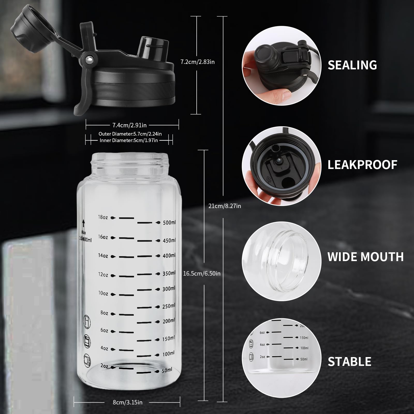 TONGRANG-LIFE glass shaker bottle with straw enables easy sipping during workouts