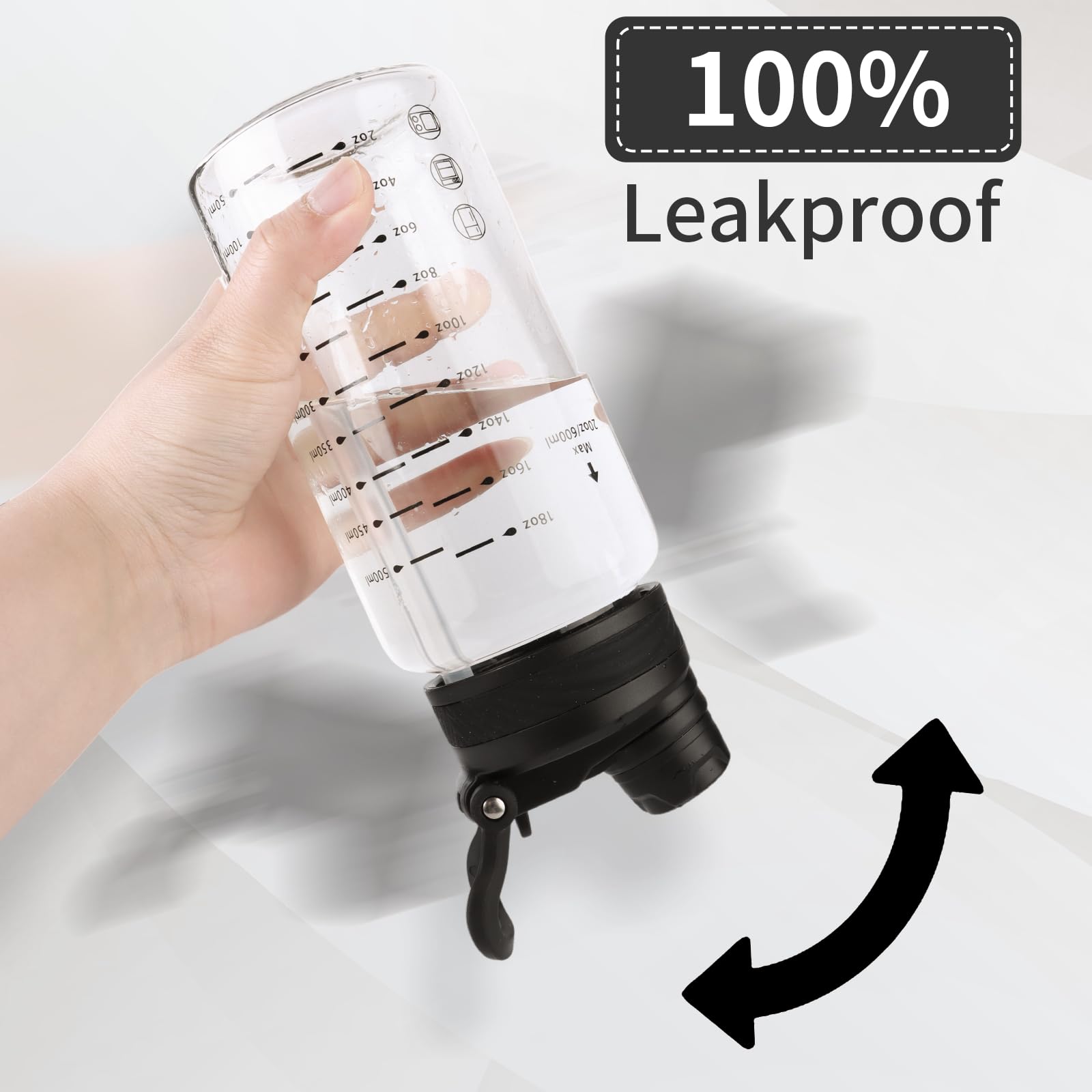 TONGRANG-LIFE glass shaker bottle wide mouth for fast loading of ice and fruit
