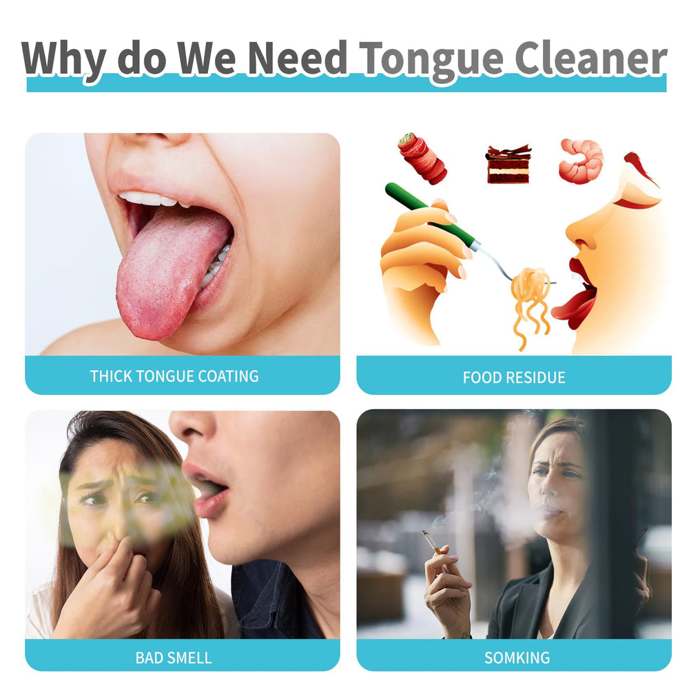 Non-slip grip on tongue scraper