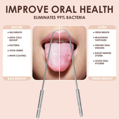 Ergonomic U-shaped tongue scraper design