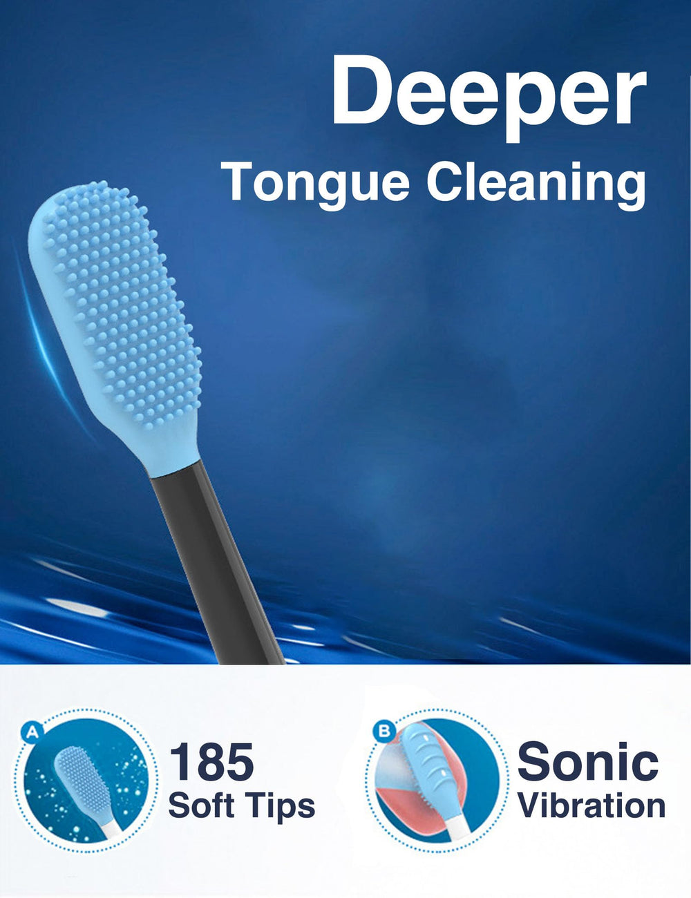 Sonicare tongue cleaner head in use with click-on handle