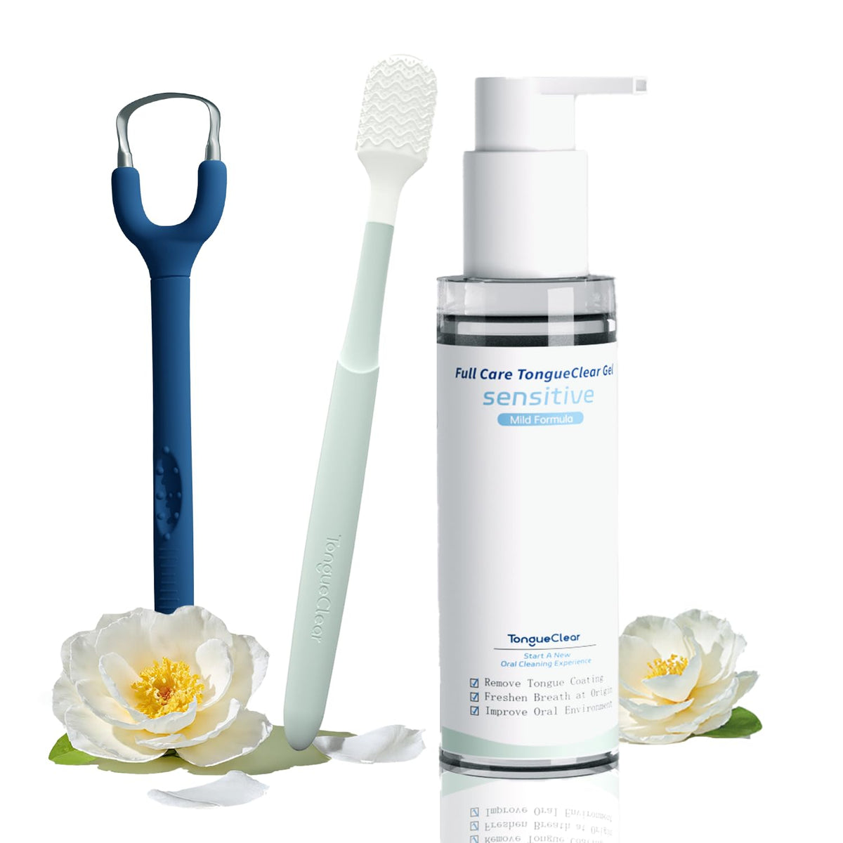 Blue Tongue Scraper and Oral Mucosal Cleaner Kit – main product image