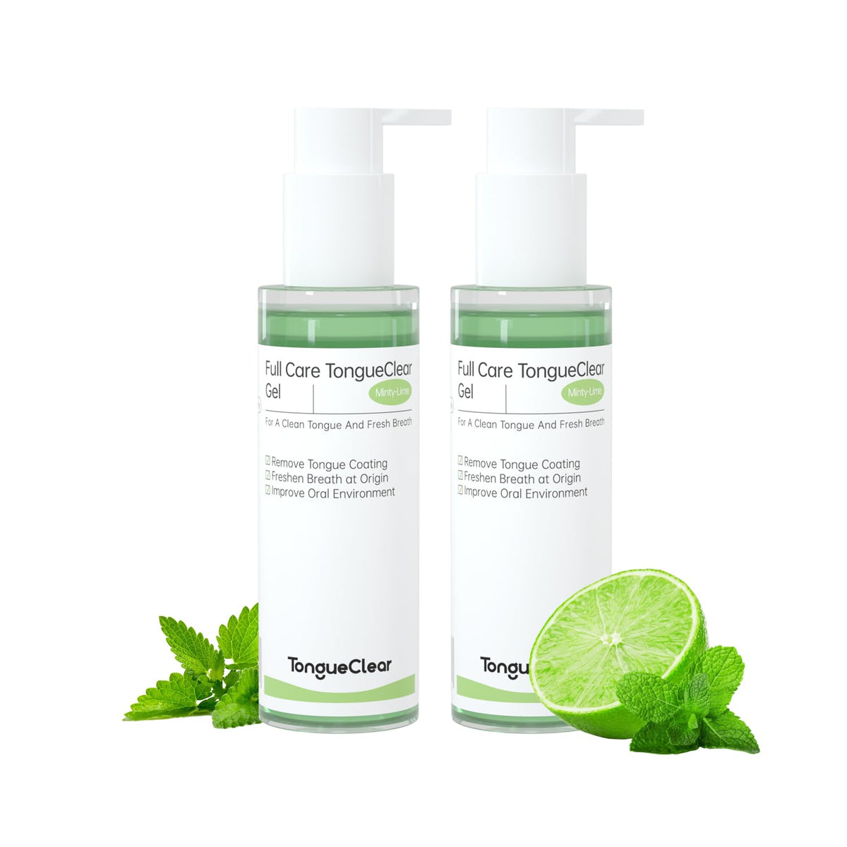 Tongueclear Gel bottle with mint label