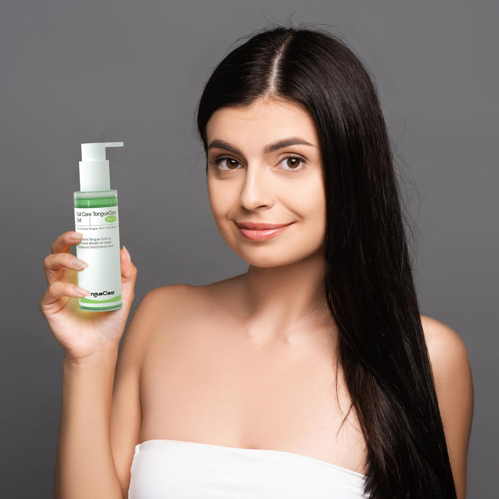 Lifestyle shot of fresh breath after using Tongueclear Gel