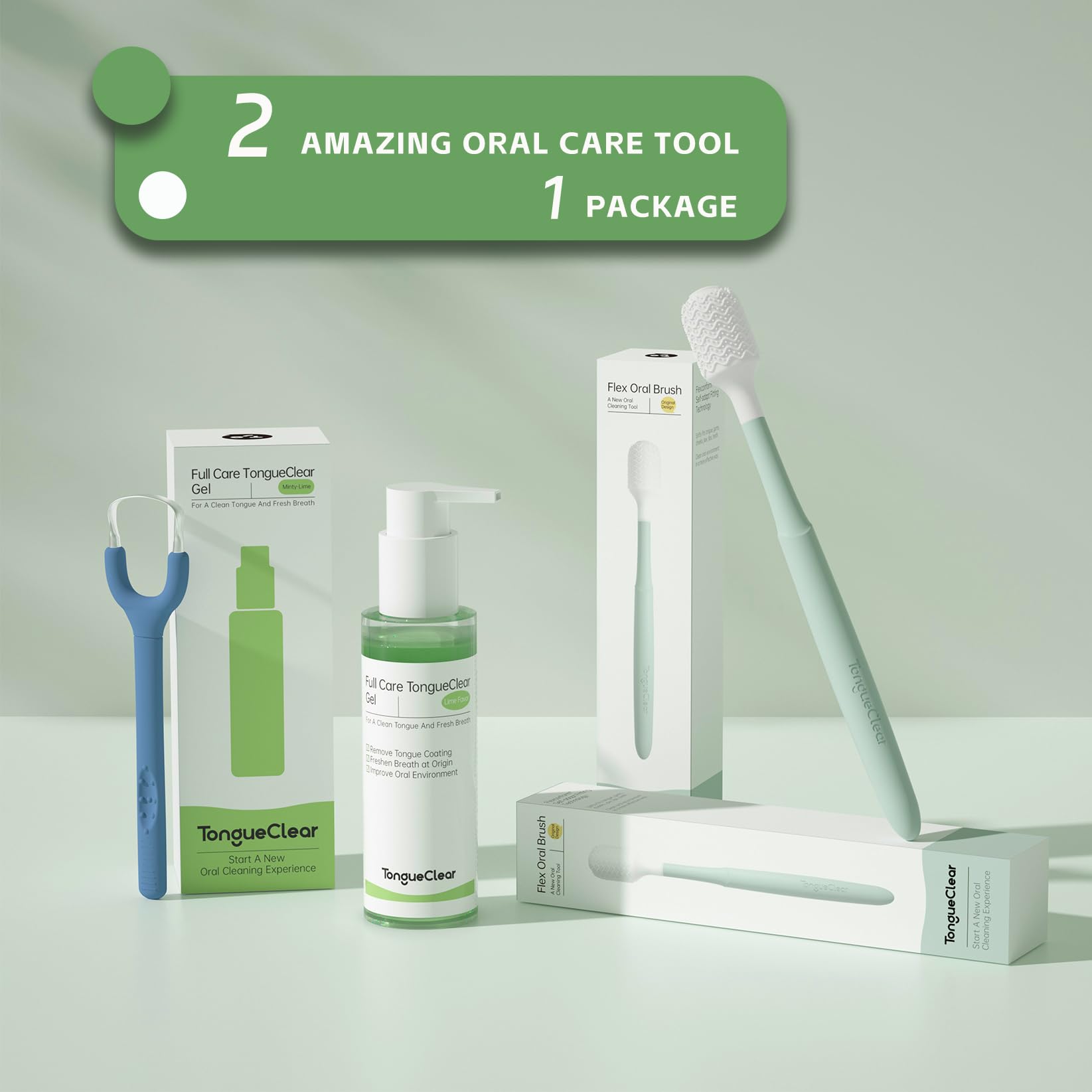 Inside view of Tongueclear kit packaging