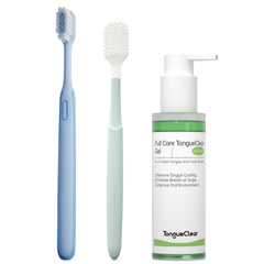 Front view of Tongueclear Soft Manual Toothbrush