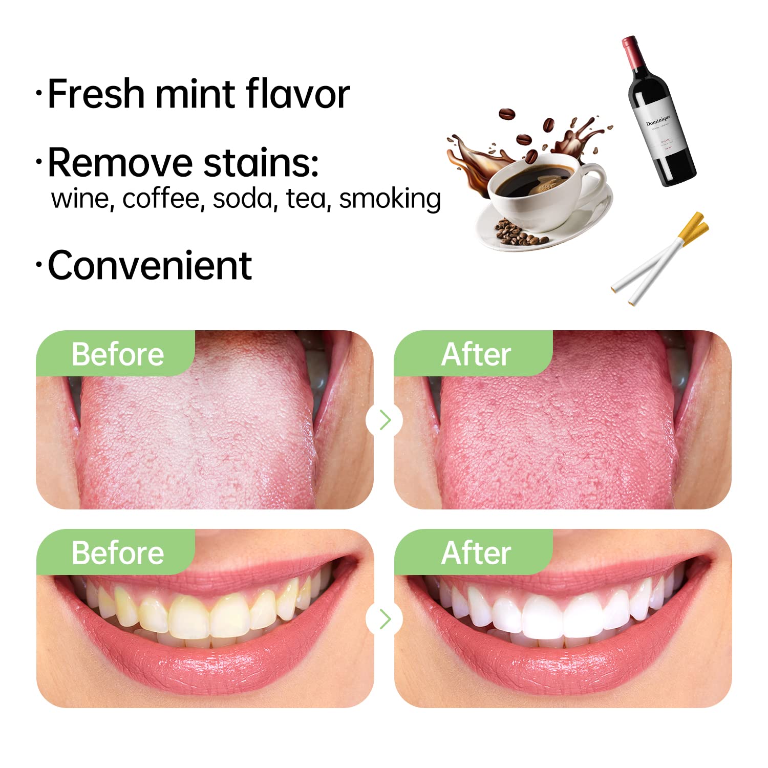 Medical-grade, sugar-free and alcohol-free oral wipe