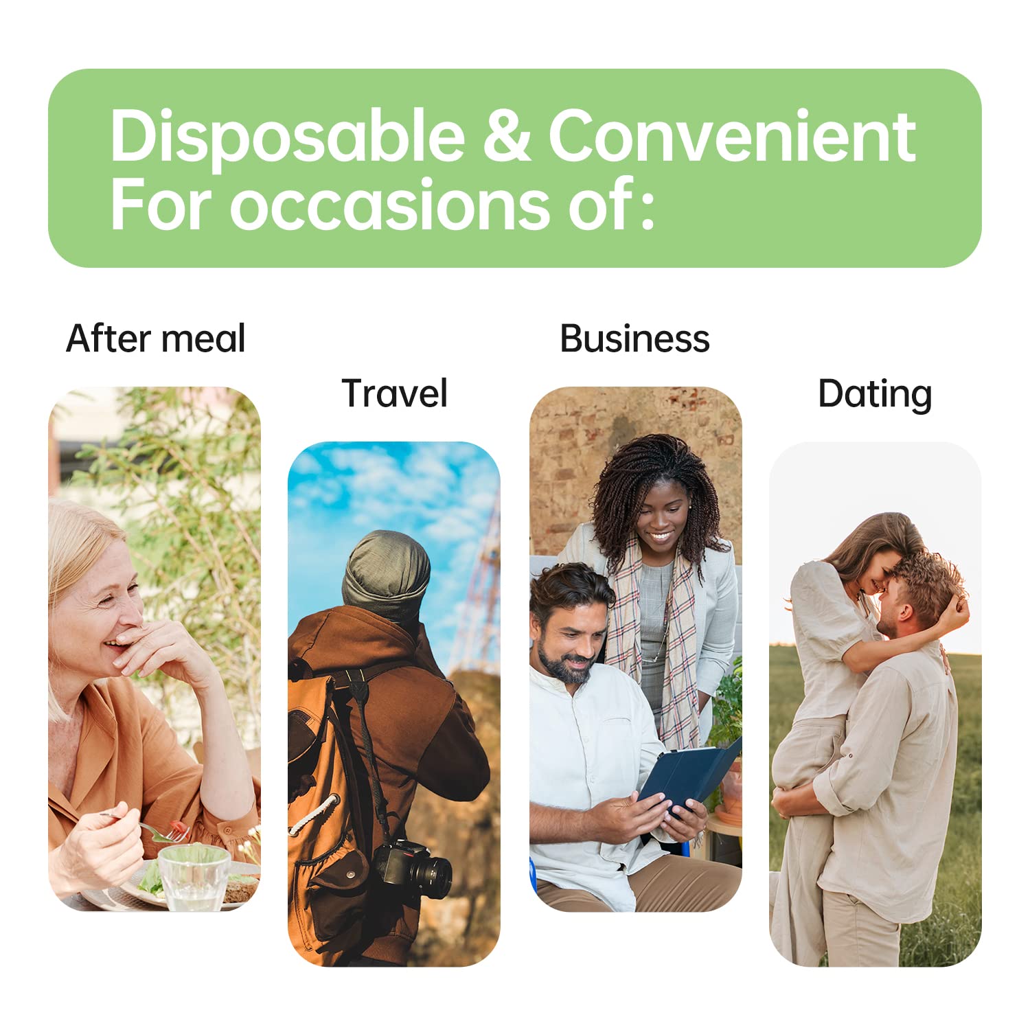 Portable travel-friendly oral cleaning wipes