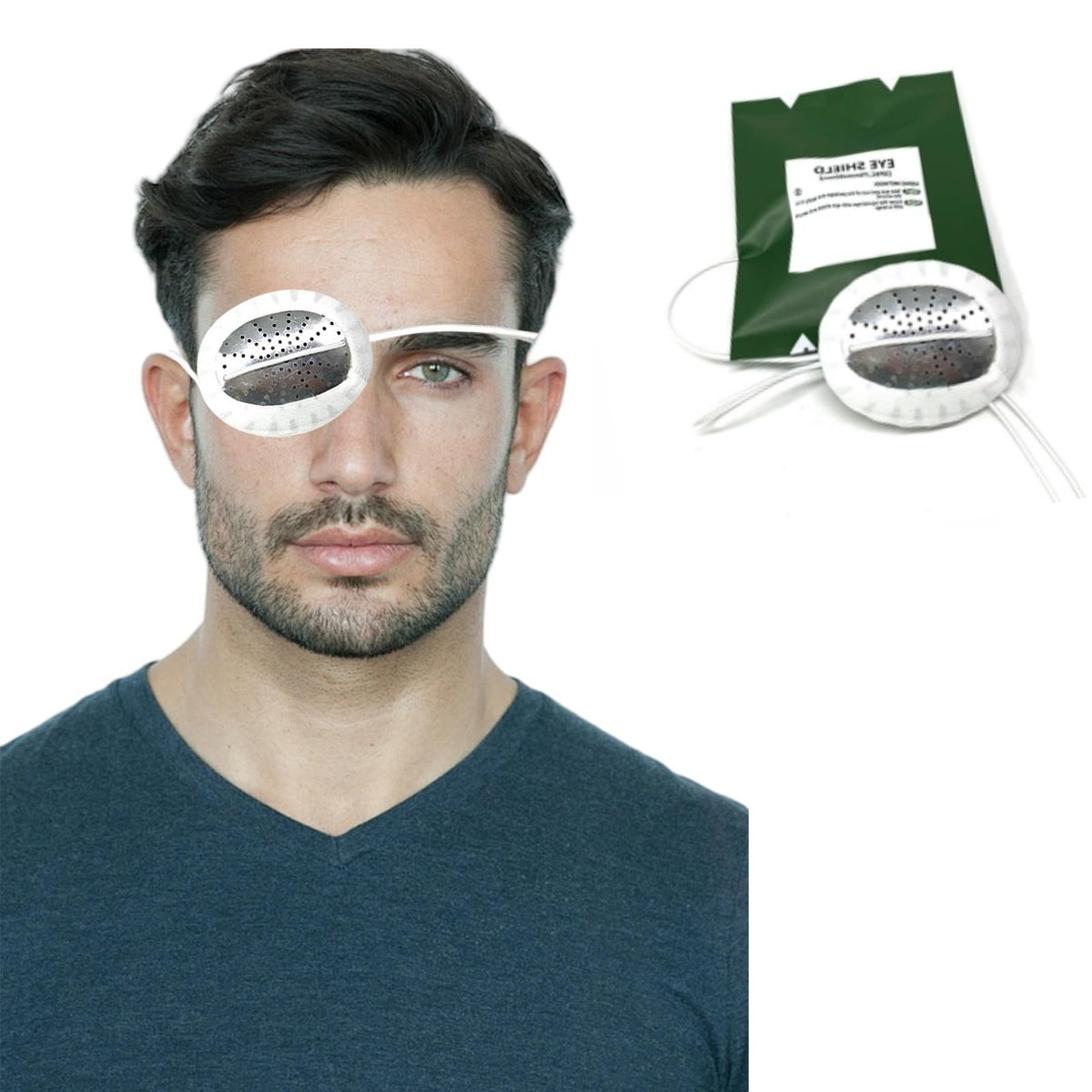 TONGZHIY aluminum eye shield silver with cloth cover - front view