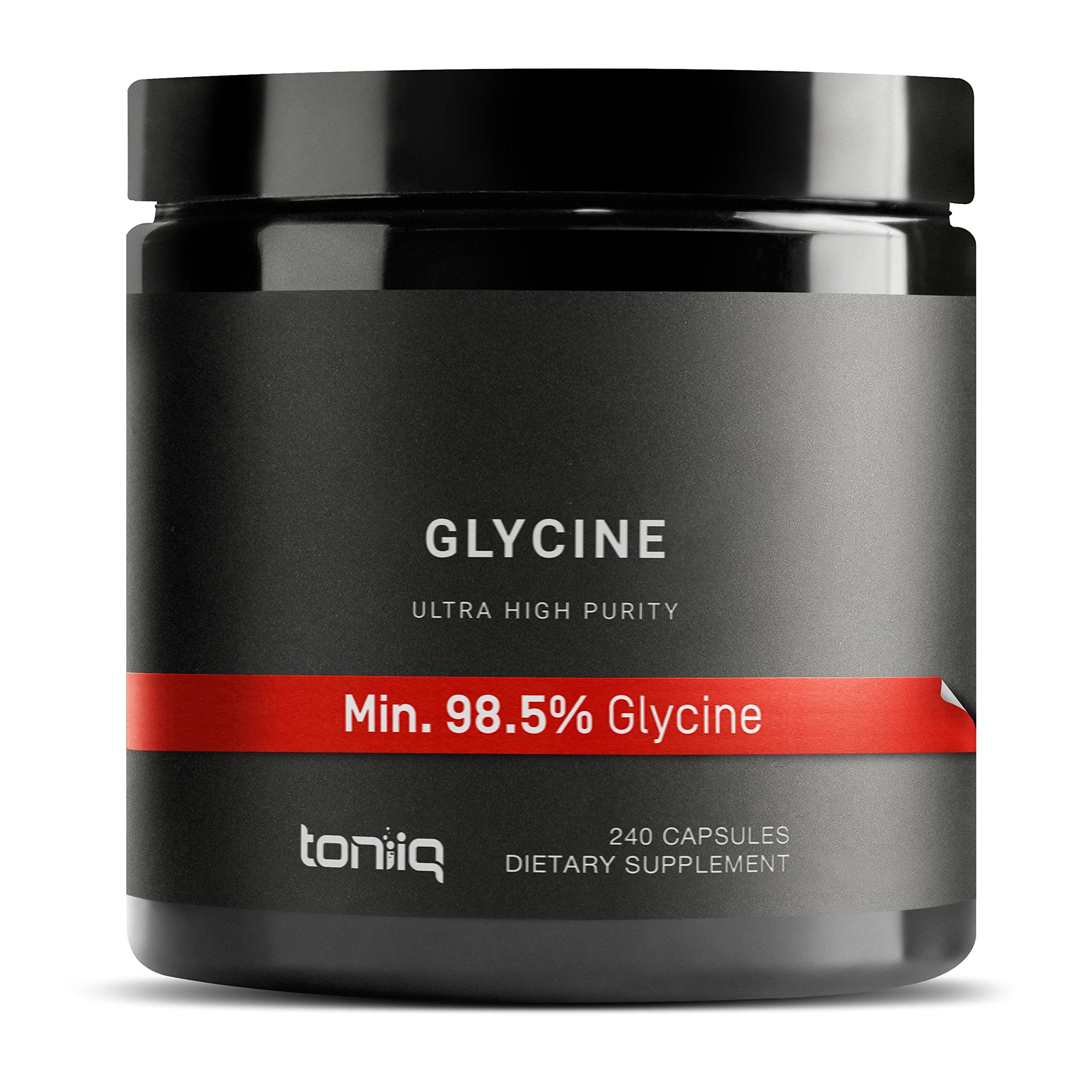 Toniiq Glycine bottle with 240 vegetarian capsules