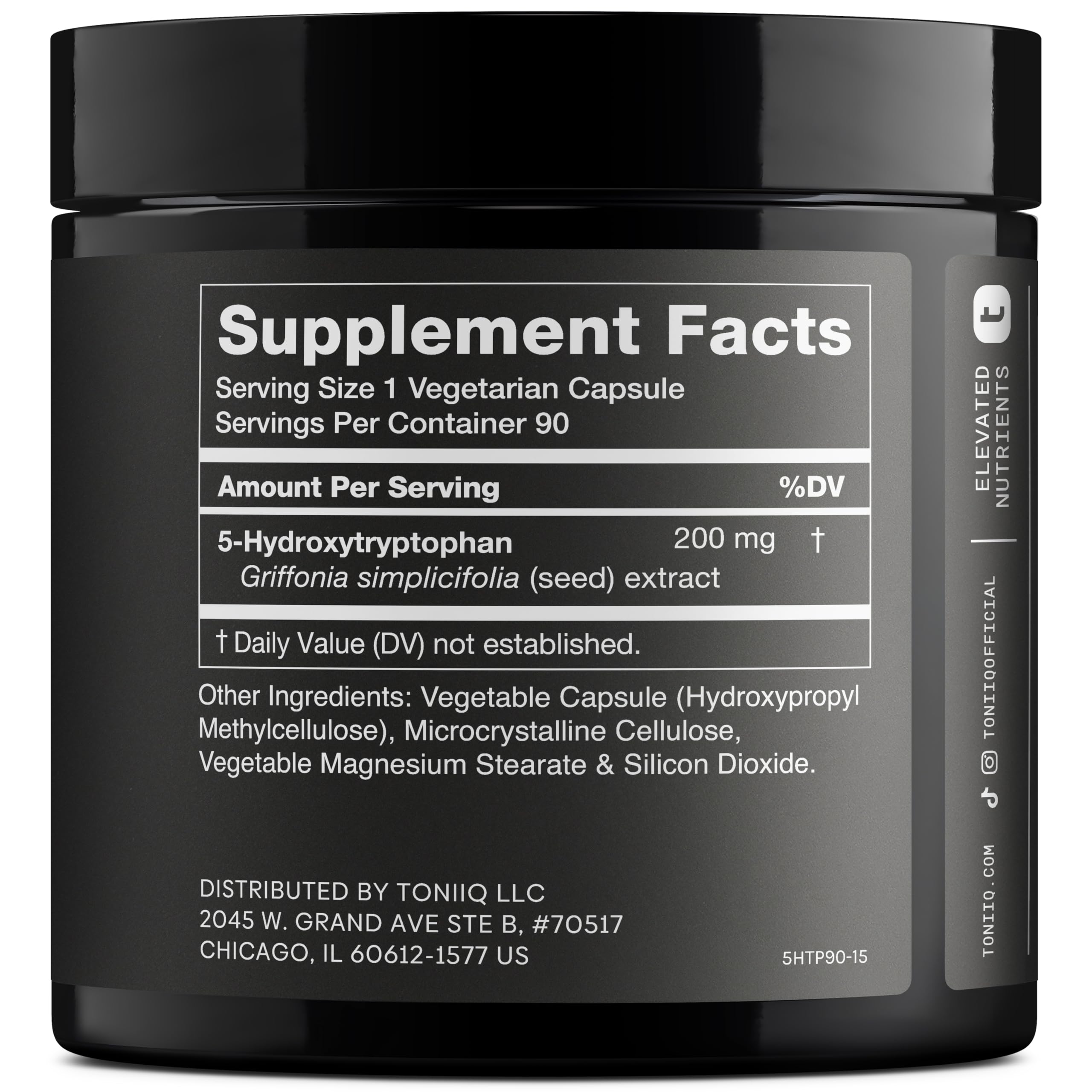 Close-up of 5-HTP powder showing high purity (99%+)