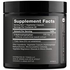 Close-up of 5-HTP powder showing high purity (99%+)