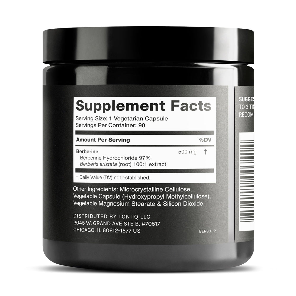 Berberine HCl 97% purity label close-up