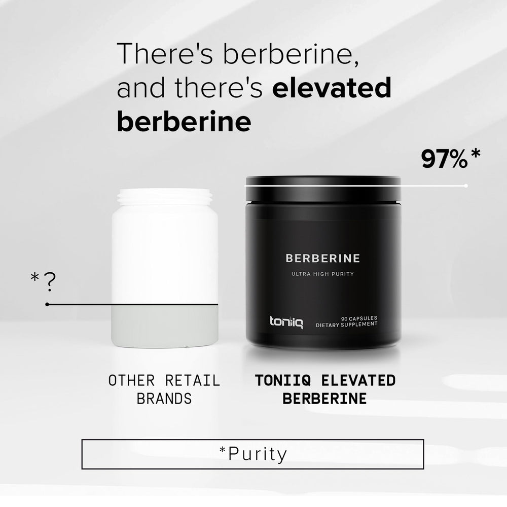 Toniiq Berberine HCl lab-tested badge confirming quality