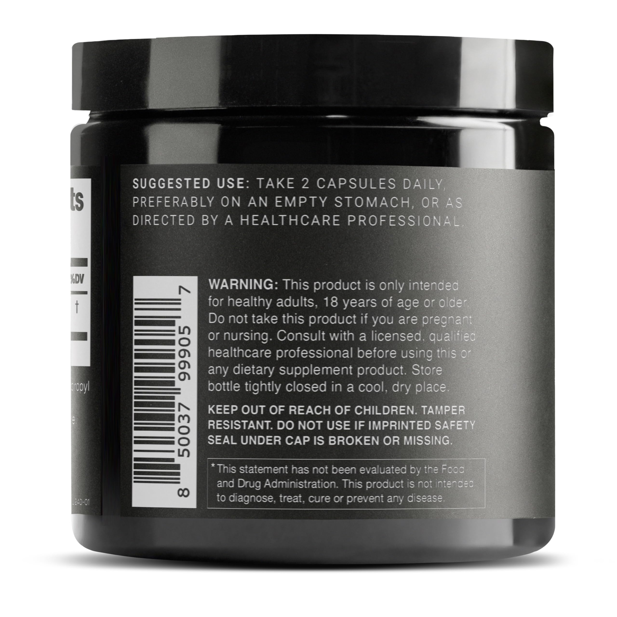 Close-up of Toniiq Glutathione label