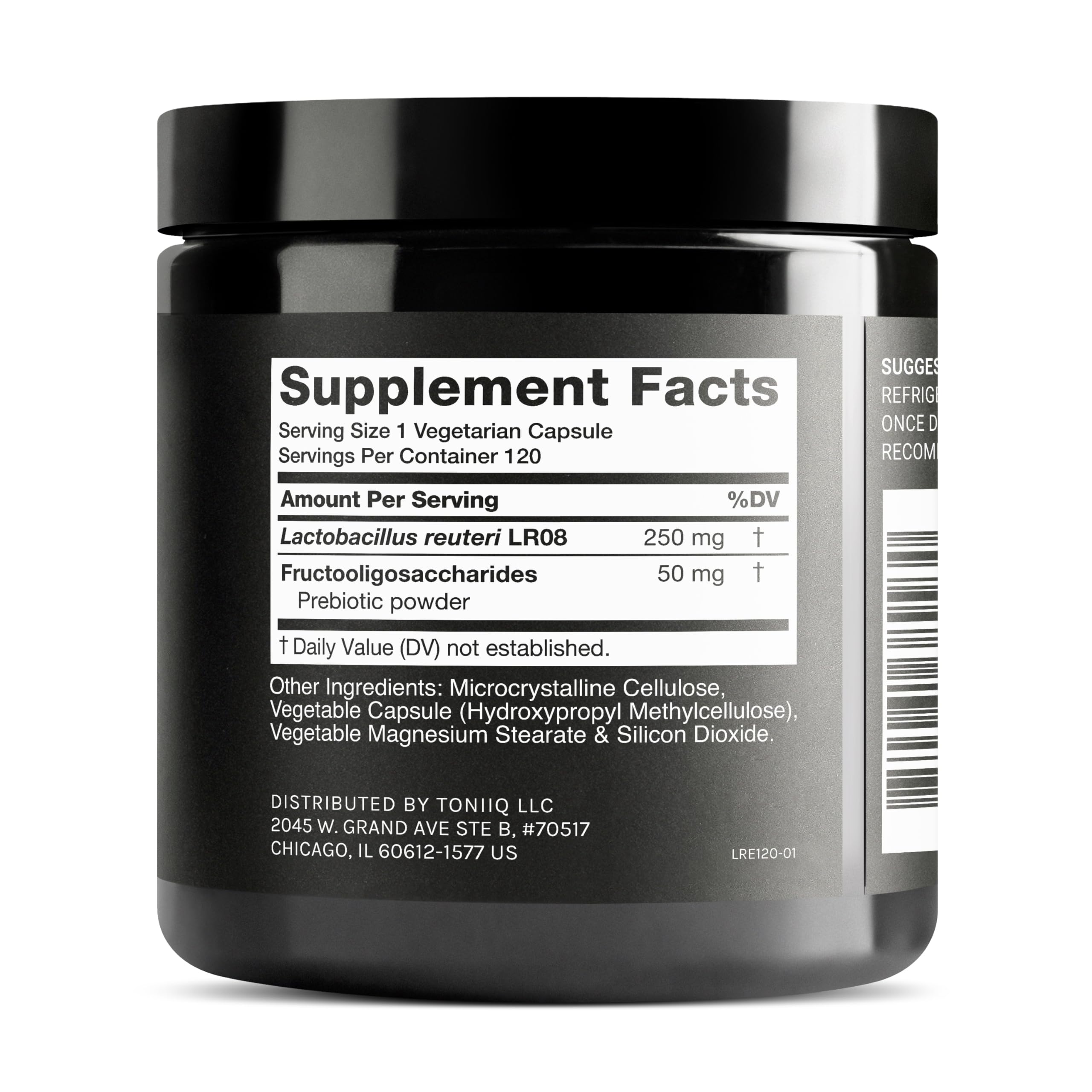 Toniiq probiotic bottle showing 50B CFU per serving on the label