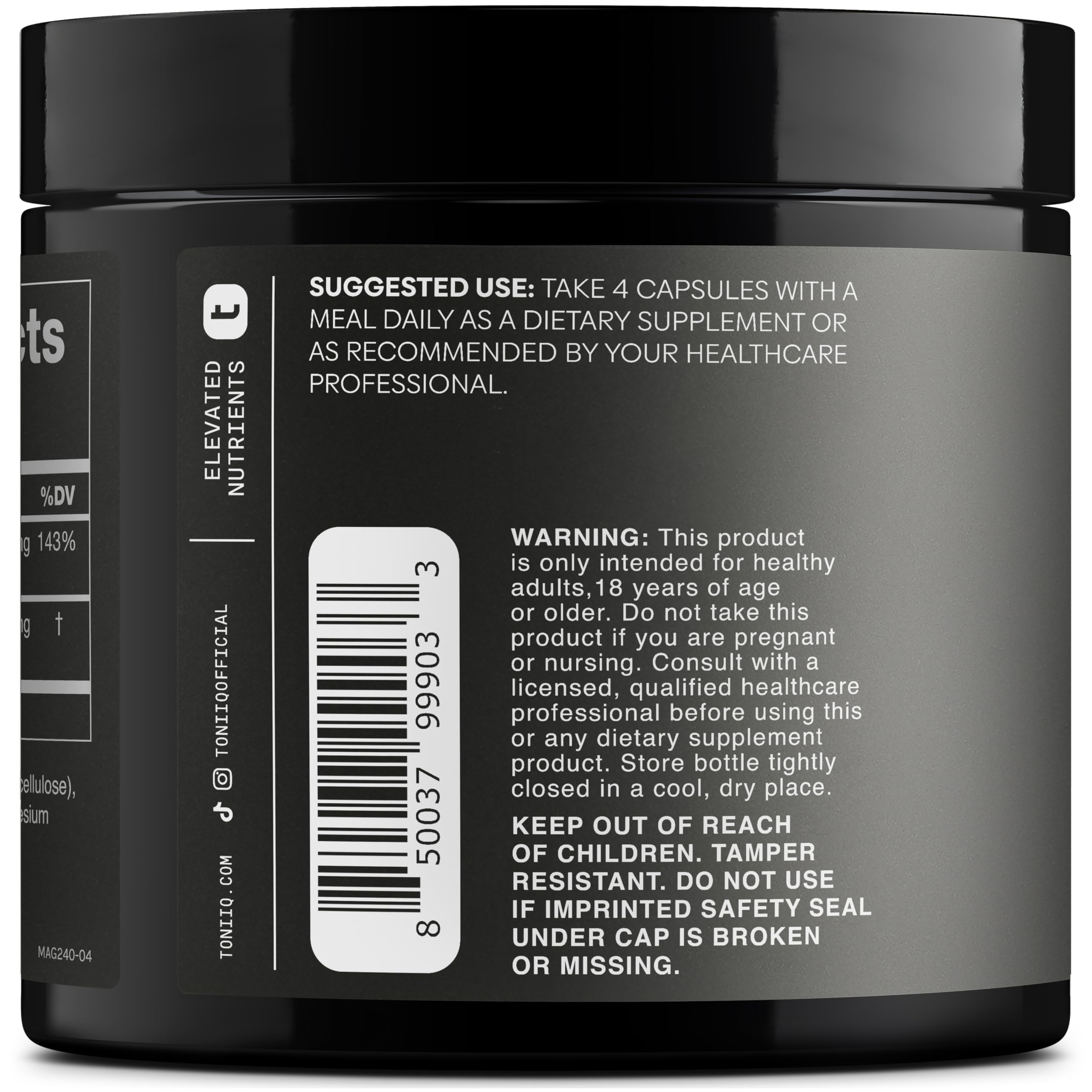 Package artwork highlighting 3,000 mg magnesium glycinate powder