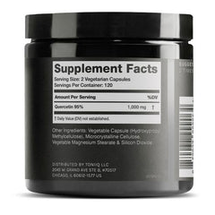 Graphic illustrating 95%+ quercetin purity extract