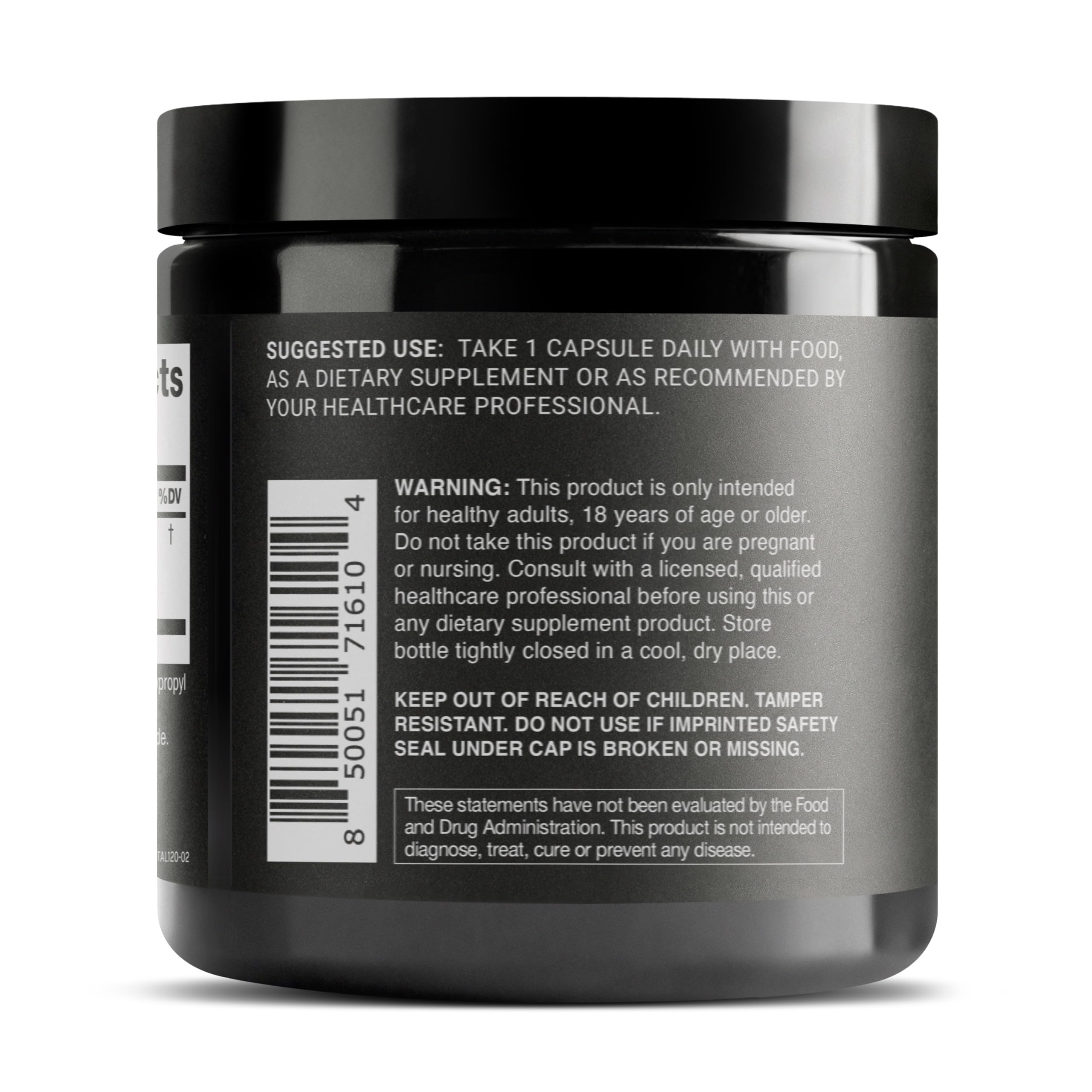 Toniiq Tongkat Ali ingredients panel highlights potency details