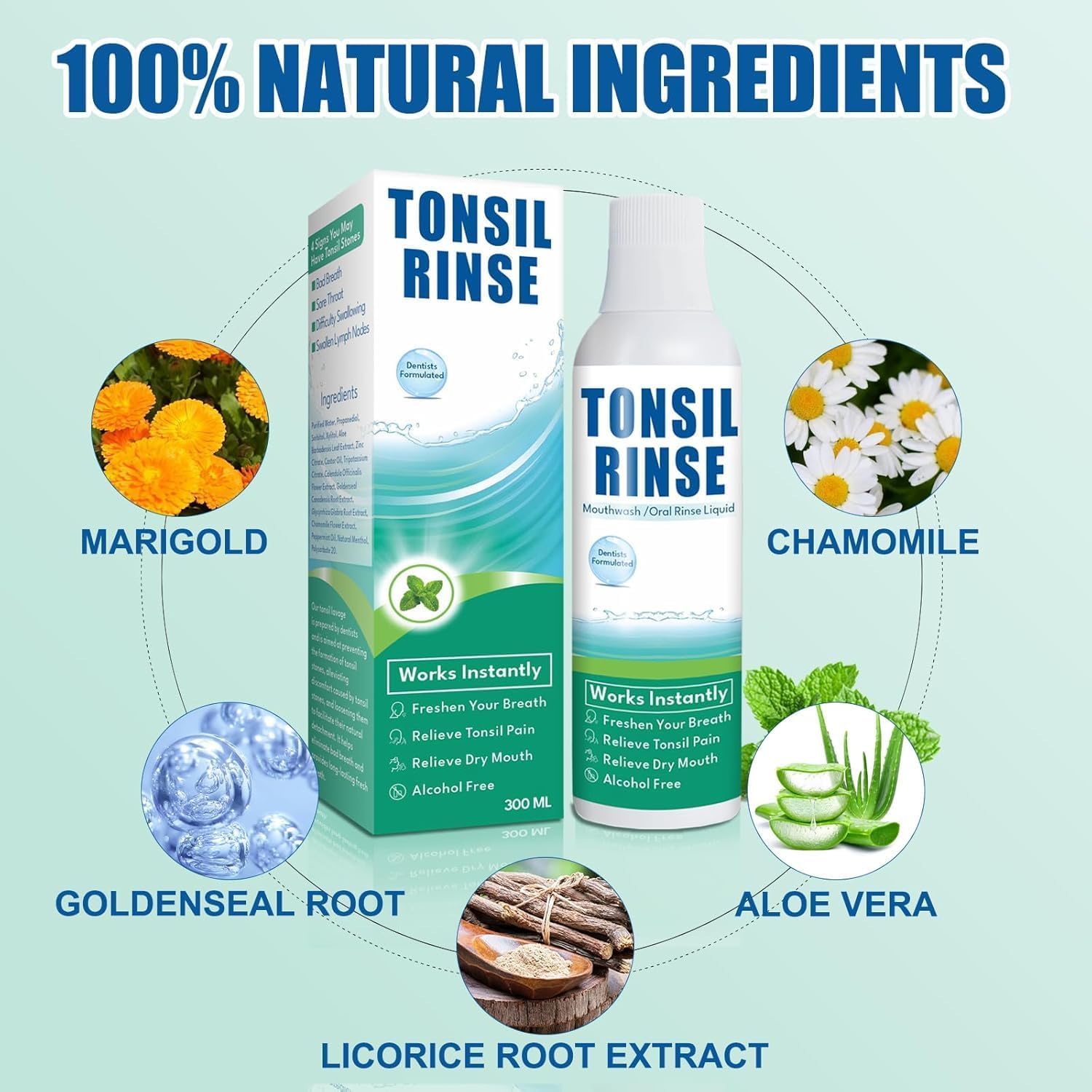 Natural herbal ingredients of Tonsil Stone Mouthwash