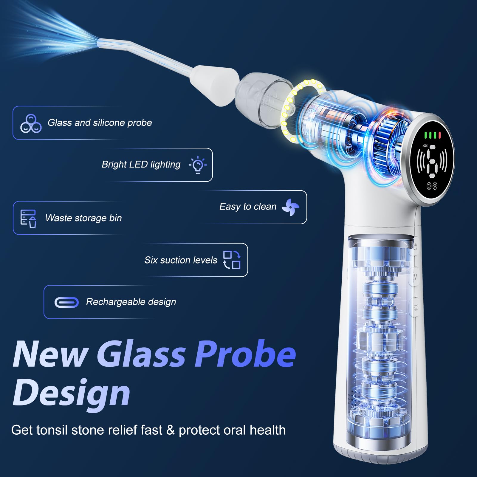 Silicone probes for safe tonsil stone removal