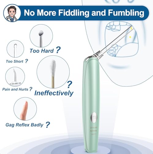 Bright LED illumination during tonsil stone cleaning